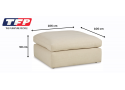 Grey/ Beige Large Ottoman in Fabric Upholstery - Blakeview